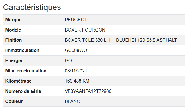 Peugeot Boxer Tole L1H1 Asphalt