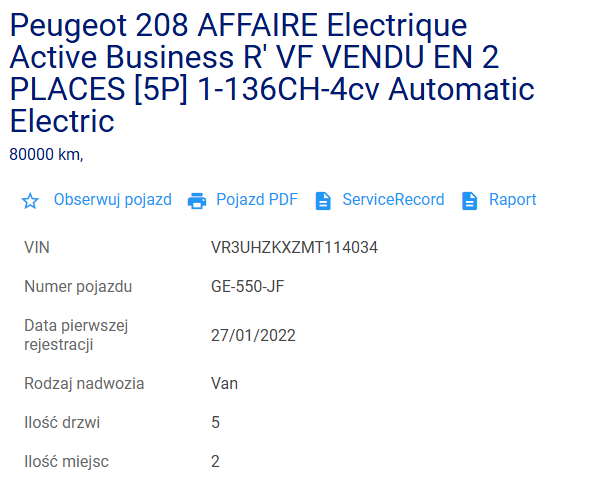 Peugeot 208 AFFAIRE