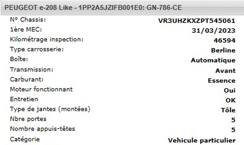 PEUGEOT 208 ELECTRIQUE