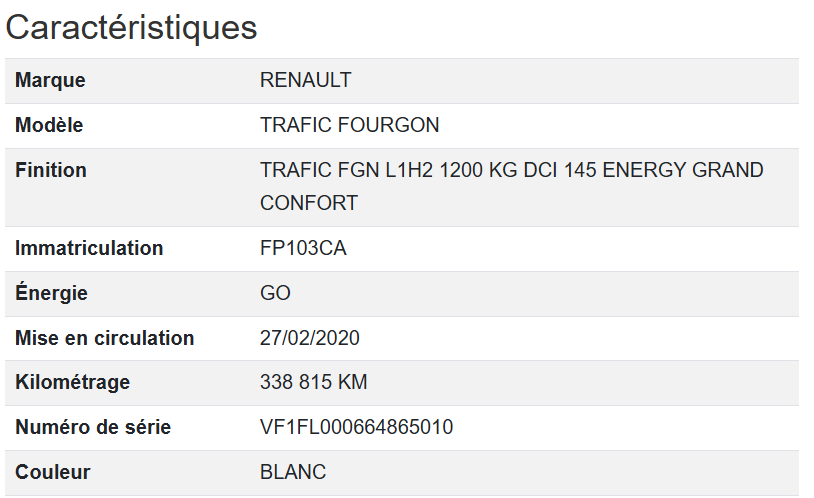 Renault Trafic FGN L1H2