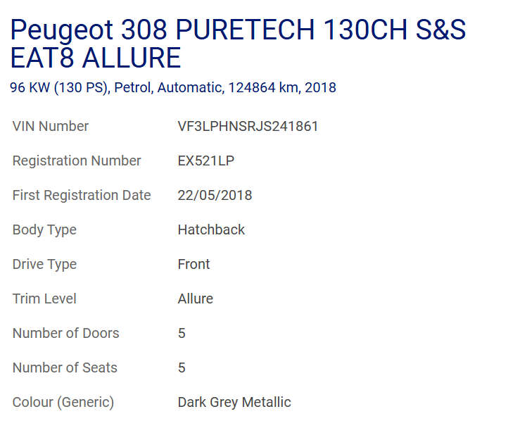 Peugeot 308 ALLURE