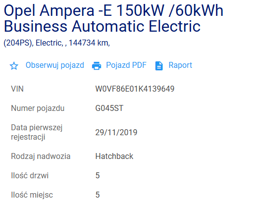 Opel Ampera-e Business