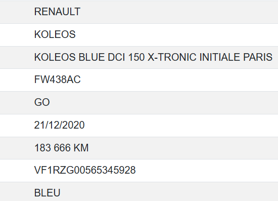 Renault Koleos INITIALE Paris