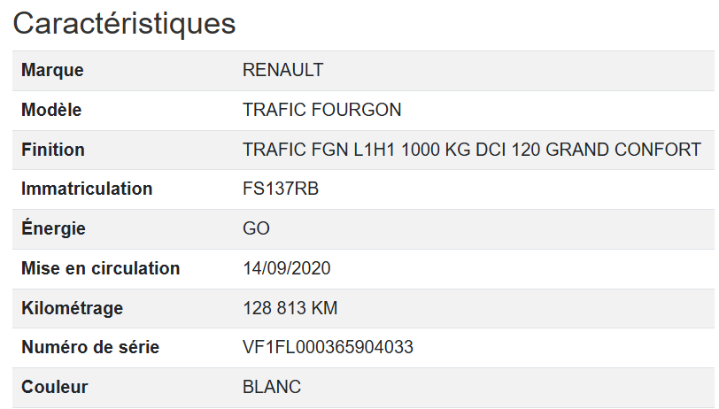 Renault Trafic FGN L1H1