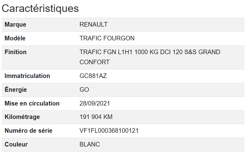 Renault Trafic FGN L1H1