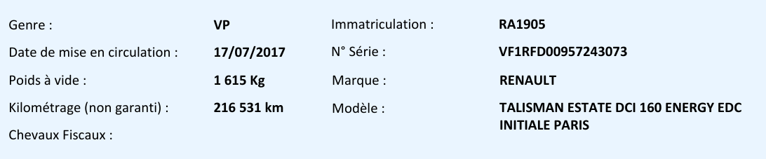 Renault Talisman Initiale Paris