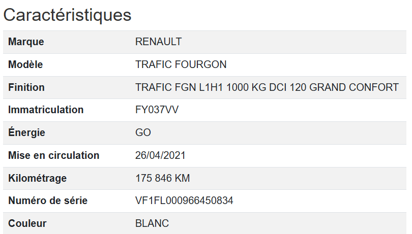Renault Trafic FGN L1H1