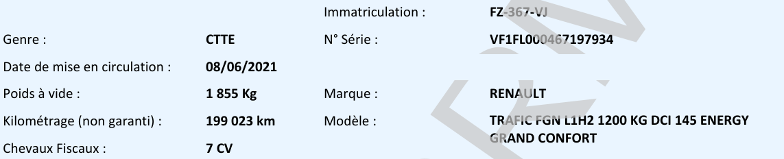 Renault Trafic FGN L1H2