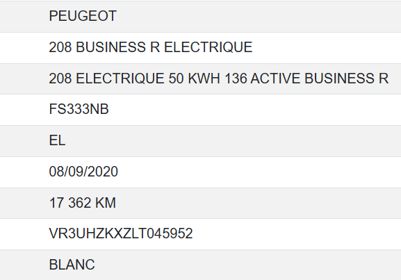 PEUGEOT 208 ELECTRIQUE