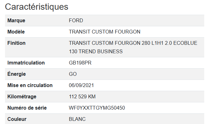 Ford Transit Custom FGN L1H1