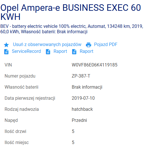 Opel Ampera-e Business