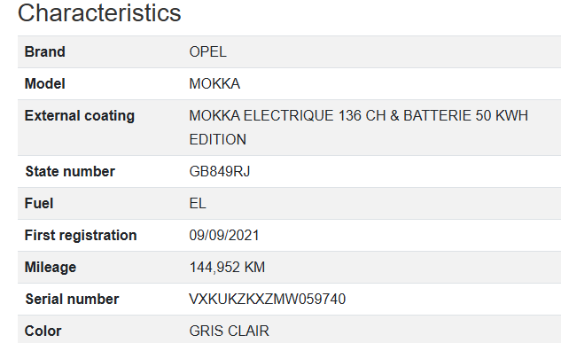 Opel Mokka Electrique