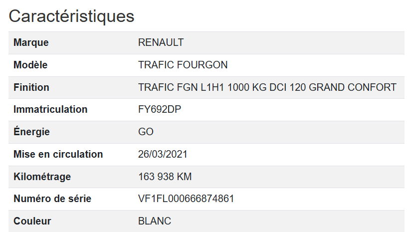 Renault Trafic FGN L1H1